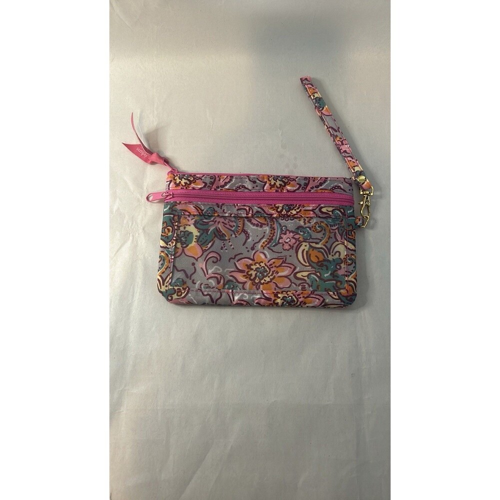 Simply Southern Pink and Multi Color Flower Pattern Clutch Wristlet